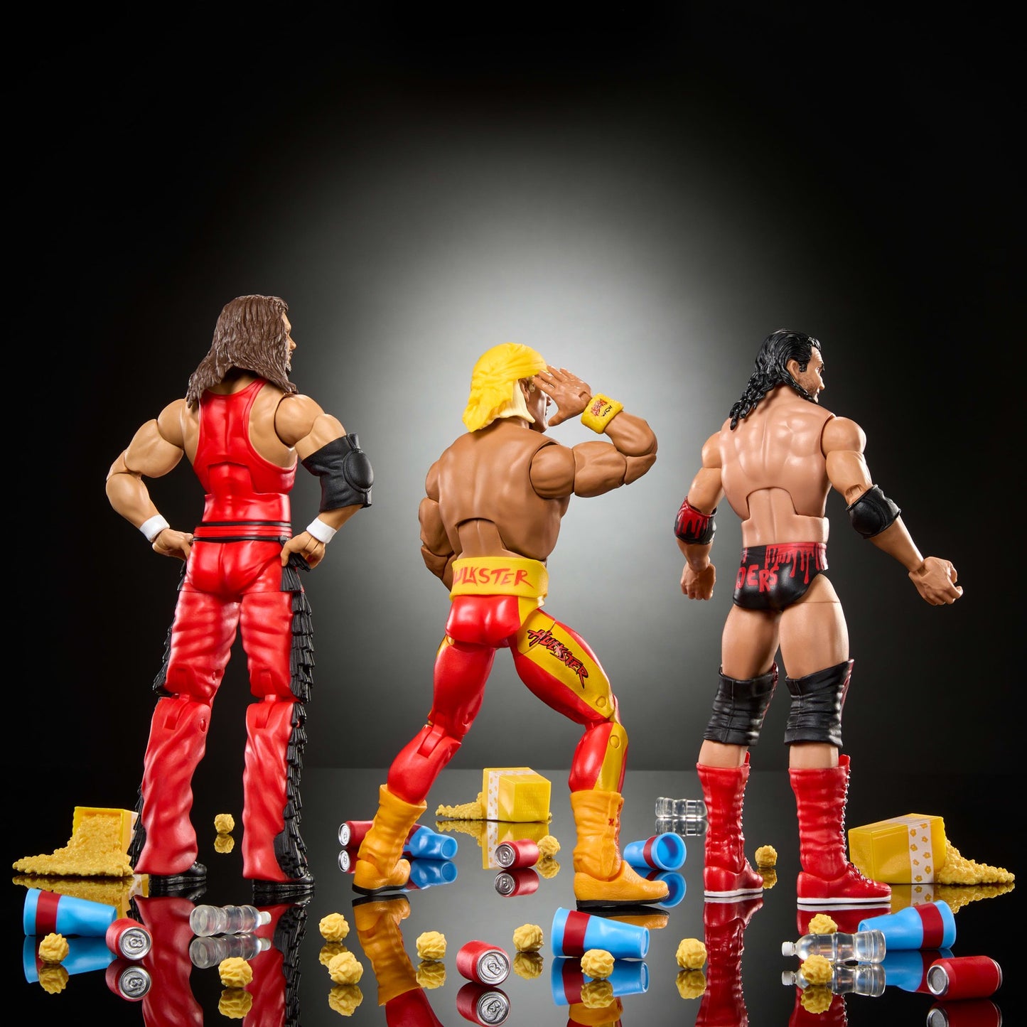 WWE Elite Scott Hall Kevin Nash Hulk Hogan Action Figures, 6-inch Collectible Set with Articulation & Accessories - Walmart Exclusive