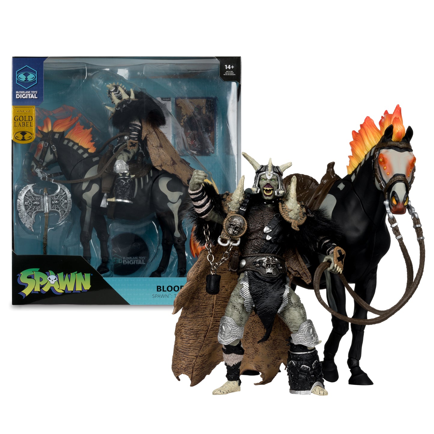 SPAWN 7" TOY - BLOODAXE 2PK (SPAWN: THE DARK AGES) (MCFARLANE DIGITAL) GOLD LABEL **GameStop Exclusive**