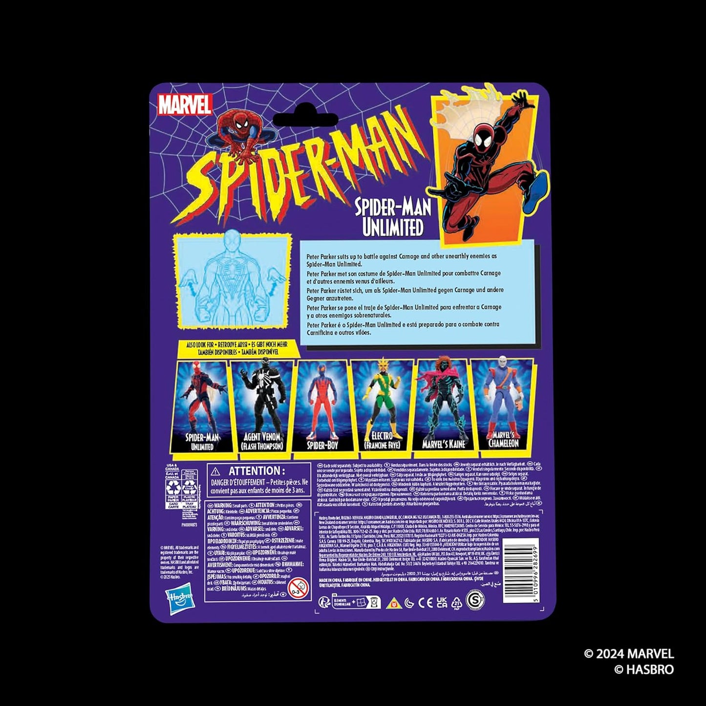 Marvel Legends Series Spider-Man Unlimited, Retro Comics Collectible 6-Inch Scale Action Figure