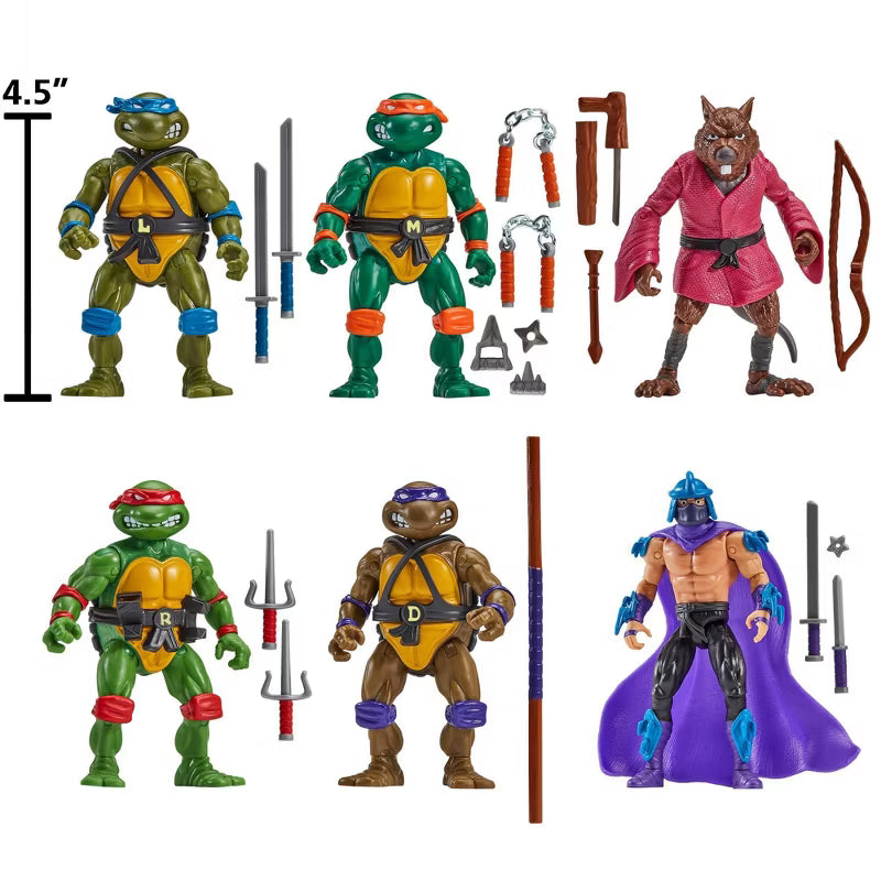 1988 Teenage Mutant Ninja Turtles: Classic 4" Remastered Figure Bundle - 6pk (Target Exclusive)