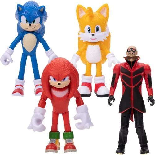Sonic the Hedgehog 2 Movie 4inch Action Figures - Robotnik, Sonic, Tails, Knuckles