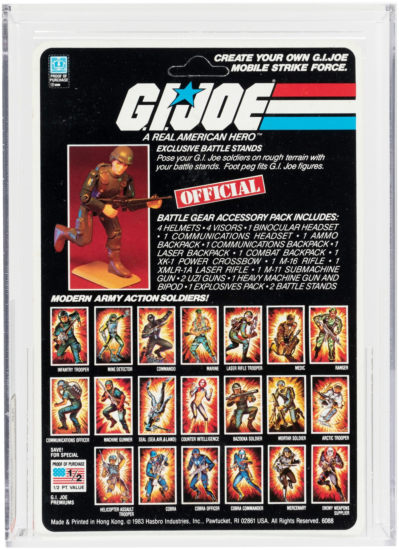 G.I. JOE: A REAL AMERICAN HERO - BATTLE GEAR ACCESSORY PACK SERIES 2/20 BACK AFA 85 NM+