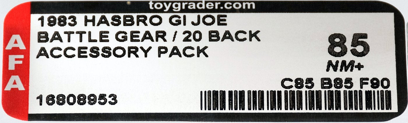 G.I. JOE: A REAL AMERICAN HERO - BATTLE GEAR ACCESSORY PACK SERIES 2/20 BACK AFA 85 NM+