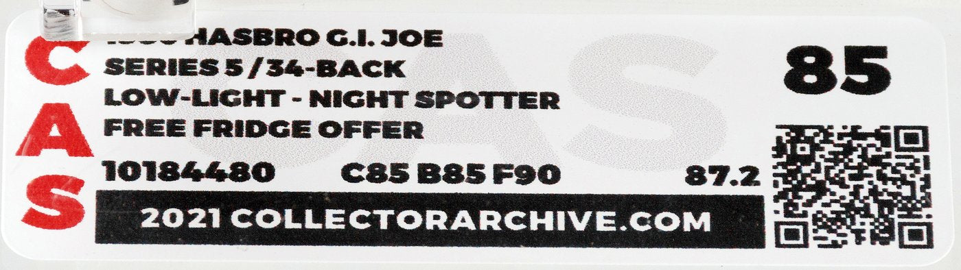 G.I. JOE (1986) - LOW-LIGHT SERIES 5/34 BACK CAS 85.